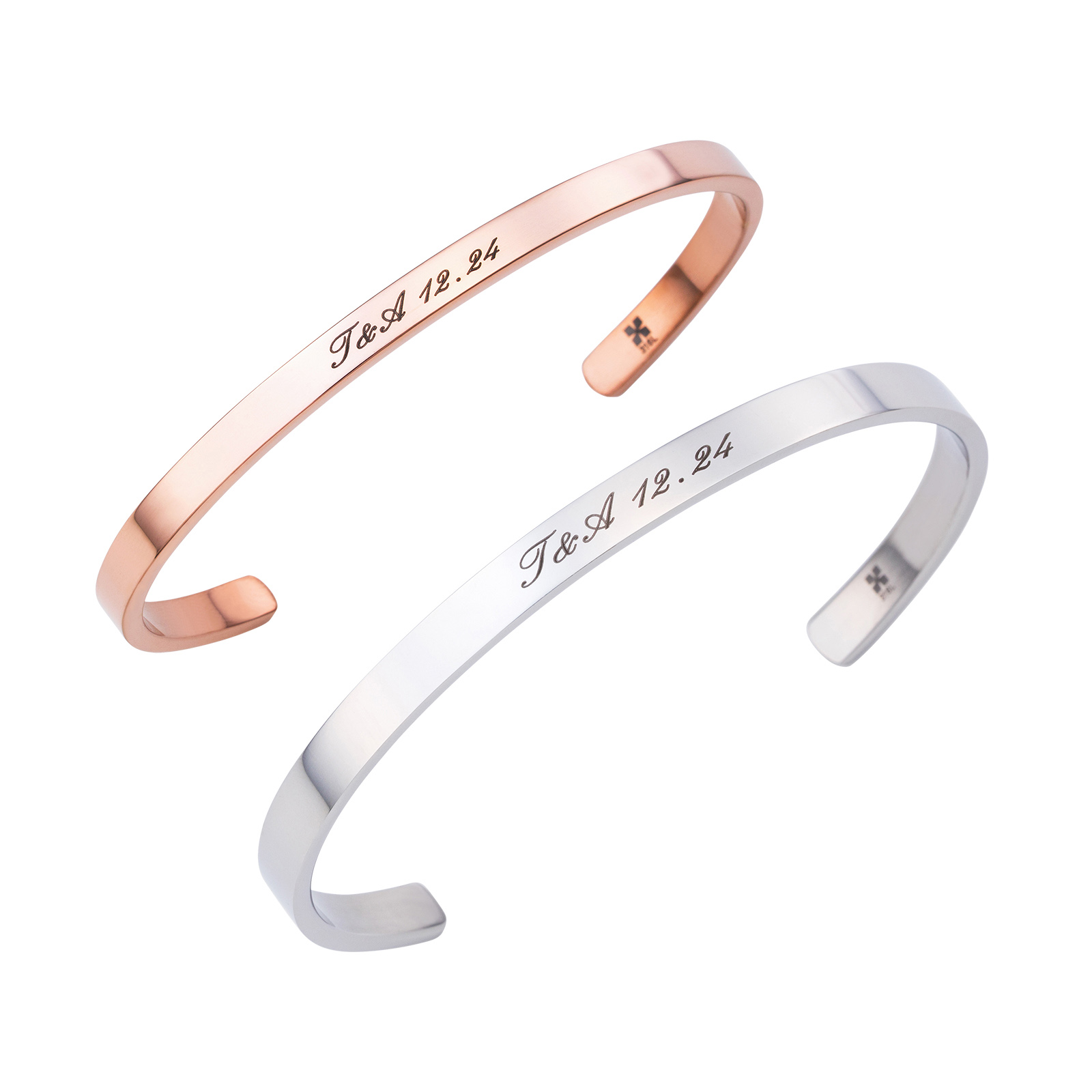 ステンレス シンプル ペアバングル