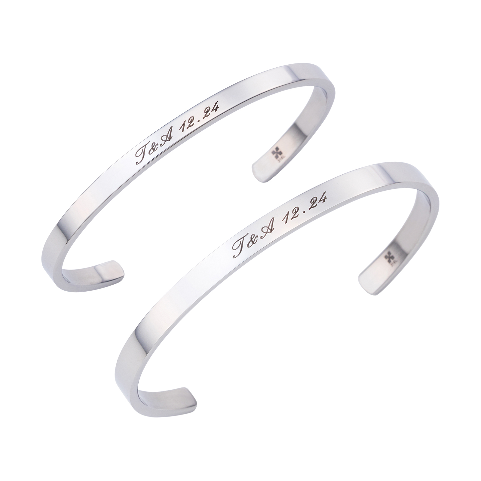 ステンレス シンプル ペアバングル