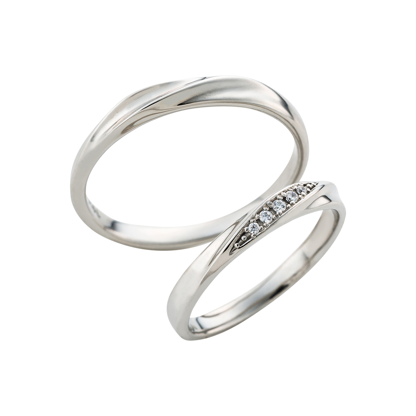 ステンレス シンプル 甲丸 ペアリング