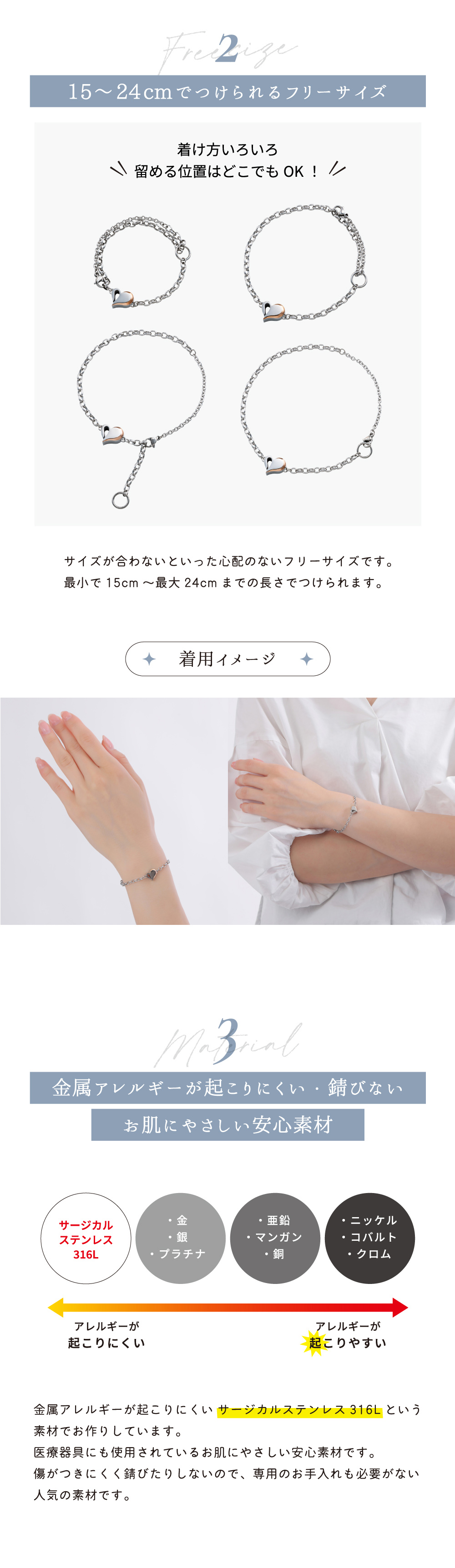 遺骨ブレスレット メモリアルアクセサリー ステンレス MEMBR301