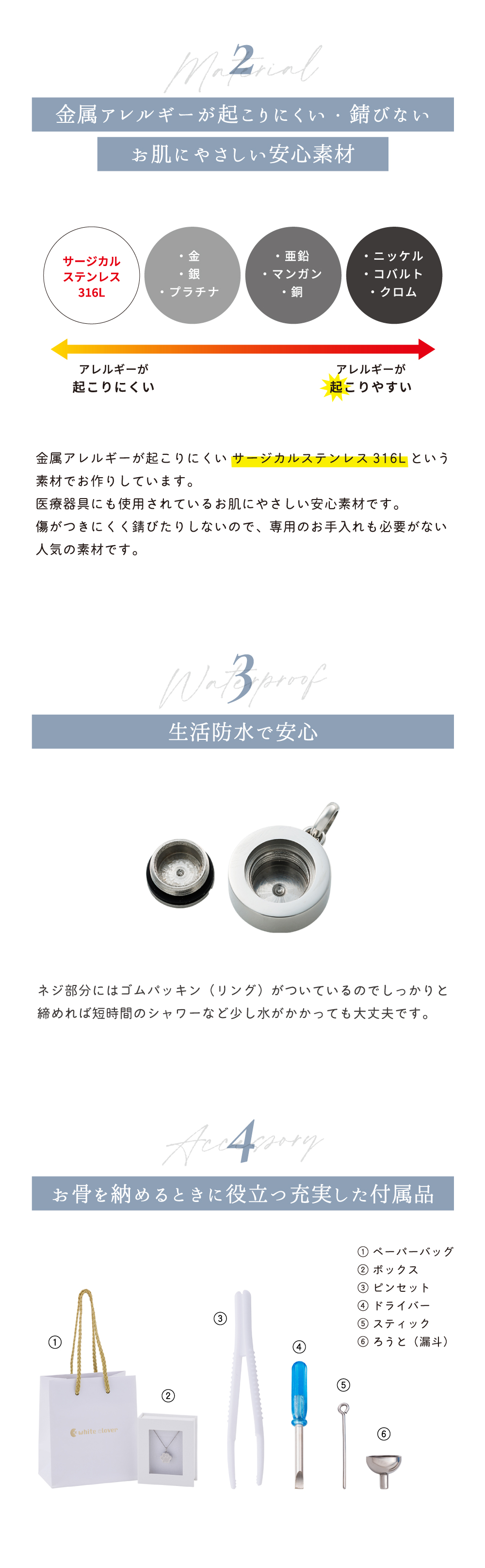 遺骨ペンダント メモリアルアクセサリー ステンレス MEMPD300