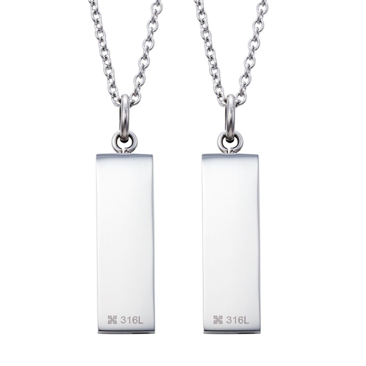 ペアネックレス 刻印可能 あなたは私の全て アレルギーフリー サージカルステンレス316L シェル ホワイト&ブラック 4SUP002WH&4SUP002BK