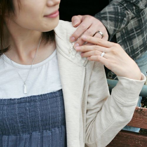 ペアネックレス ステンレス 4SUP002WH&4SUP002BK｜white clover