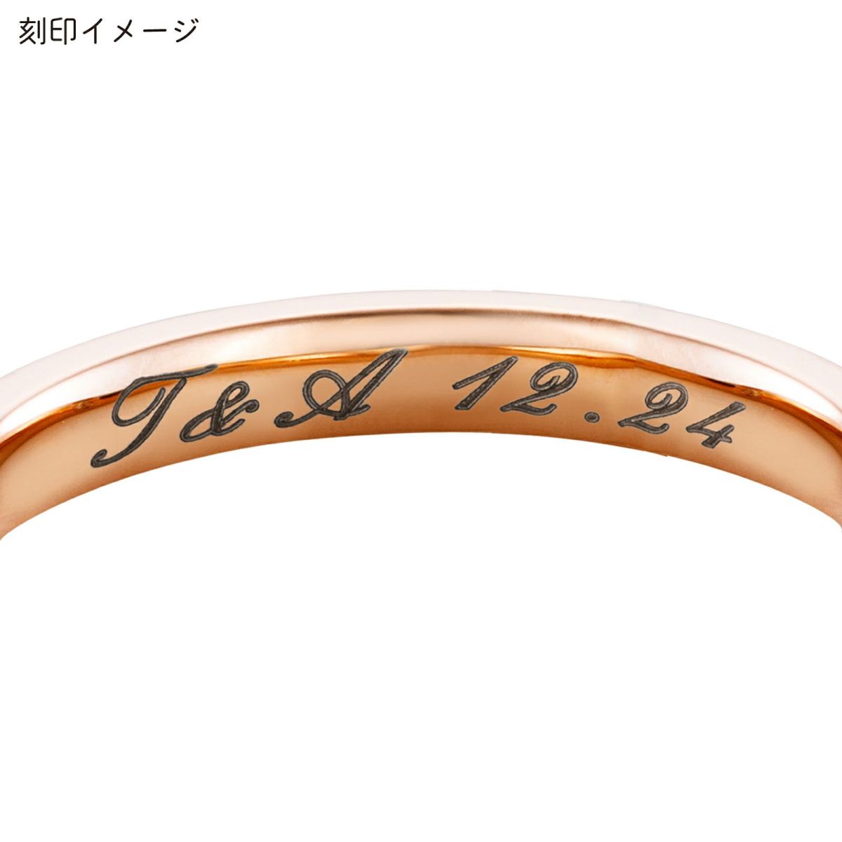 ペアリング 7～19号 刻印可能 サージカルステンレス316L アレルギーフリー クロス ピンク＆シルバー 4SUR030GO&4SUR031SV