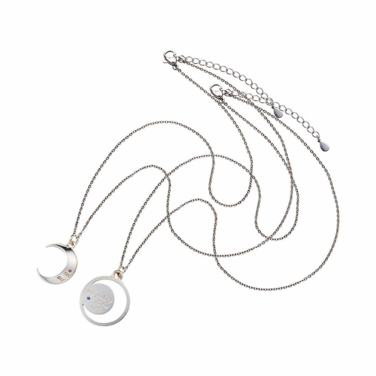 ペアネックレス 誕生石 変わらない気持ち メッセージ ムーン 月 WSPD153&WSPD154-b