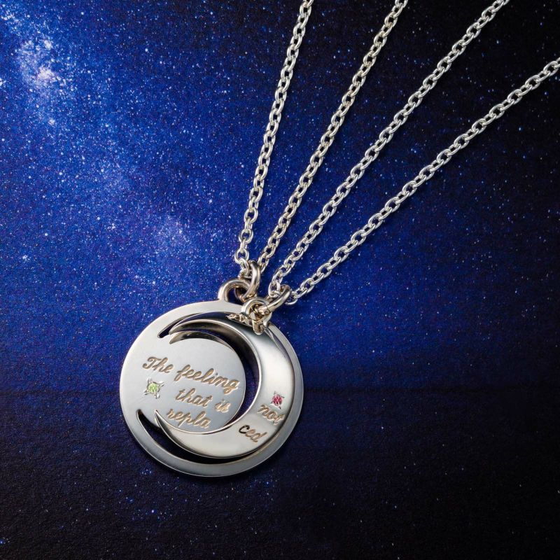 ペアネックレス 誕生石 変わらない気持ち メッセージ ムーン 月 WSPD153&WSPD154-b