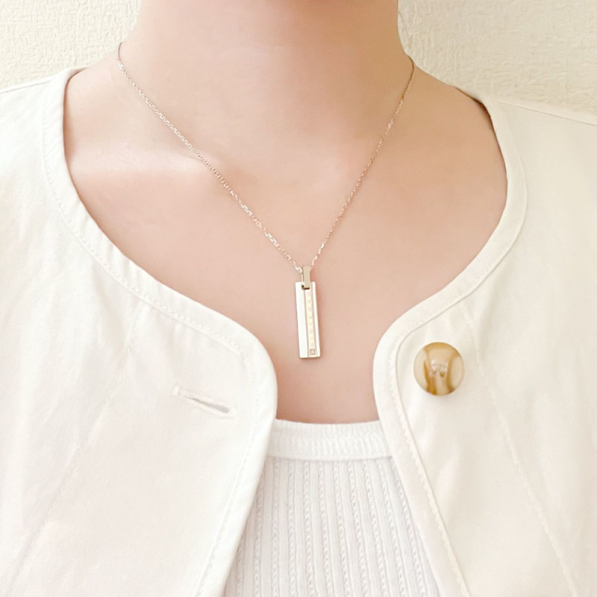 レディースネックレス 刻印可能 アレルギーフリー サージカルステンレス316L 円周率 ローマ数字 アトラス ピンク 4SUP053GO