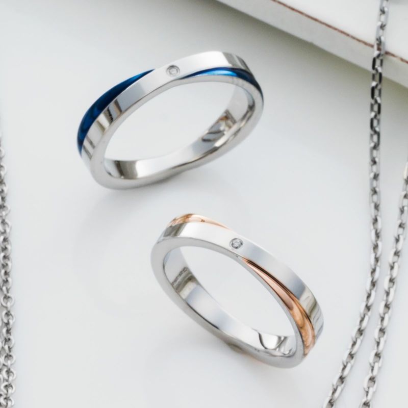 【SALE】ステンレス ペアリング 4SUR051GO＆4SUR051BL