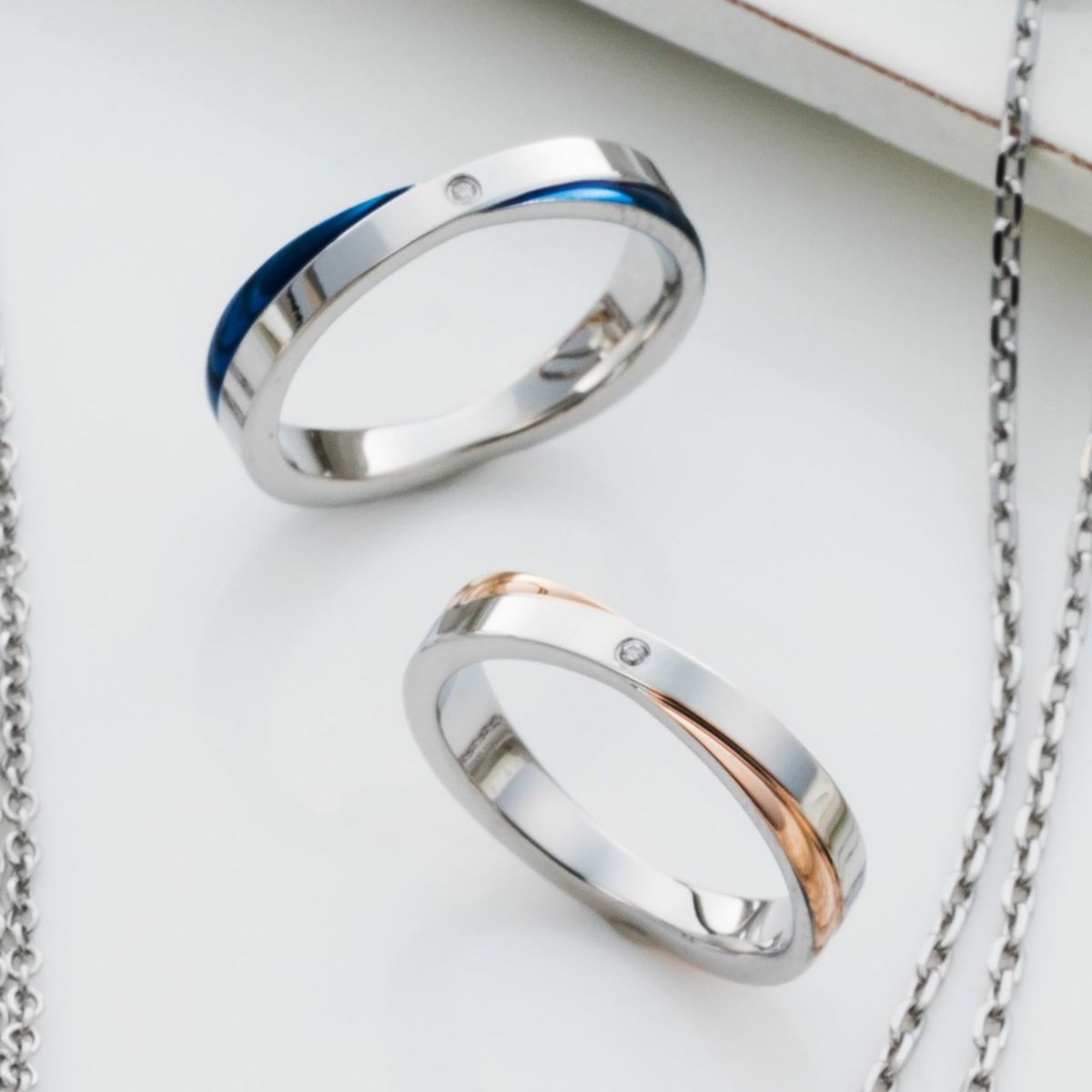 【SALE】ステンレス ペアリング 4SUR051GO＆4SUR051BL