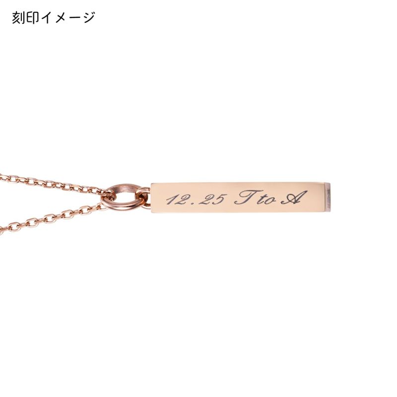 ペアネックレス 刻印可能 アレルギーフリー サージカルステンレス316L 猫 月 シェアハート ピンク＆ブラック 4SUP060GO&4SUP060BK