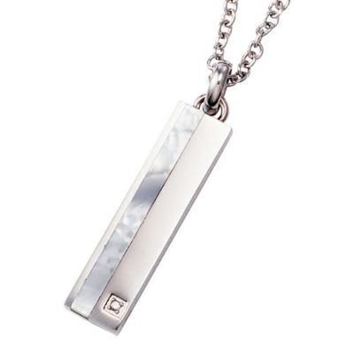 ペアネックレス ステンレス 4SUP066WH&4SUP066BK｜white clover