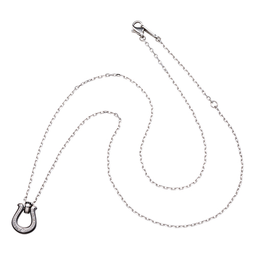 メンズネックレス 円周率 馬蹄 ホースシュー アレルギーフリー サージカルステンレス316L ブラック 4SUP067BK