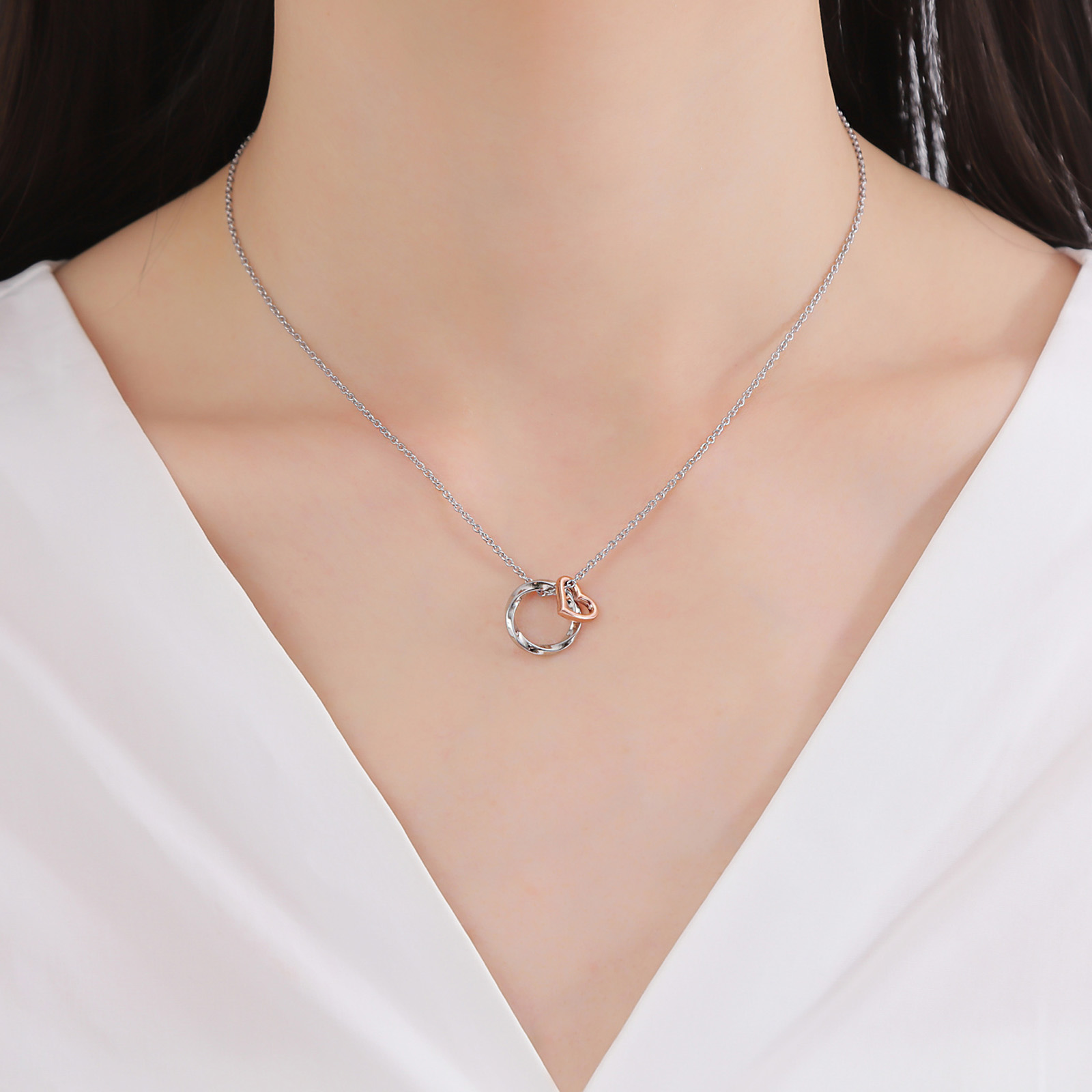 ペアネックレス メビウス アレルギーフリー サージカルステンレス316L ピンク＆ブルー 4SUP069GO&4SUP069BL