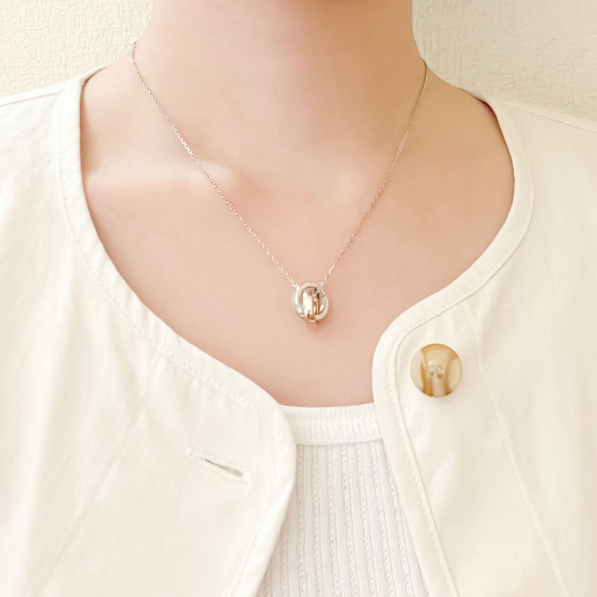 ペアネックレス ハワイアン アレルギーフリー サージカルステンレス316L ピンク&ブラック 4SUP072GO&4SUP072BK