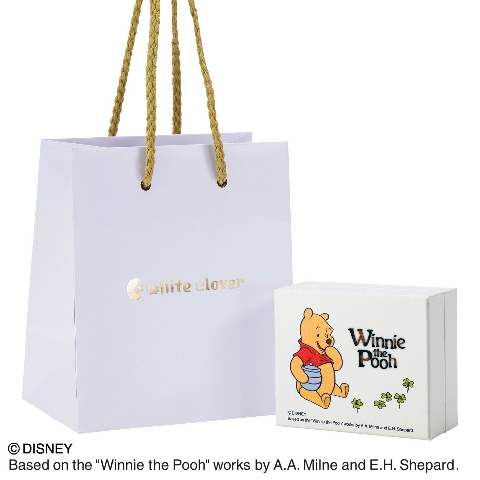 刻印無料 くまのプーさん プーさん ネックレス ディズニー Disney Winnie The Pooh ペンダント ゴールド Dist601go White Clover