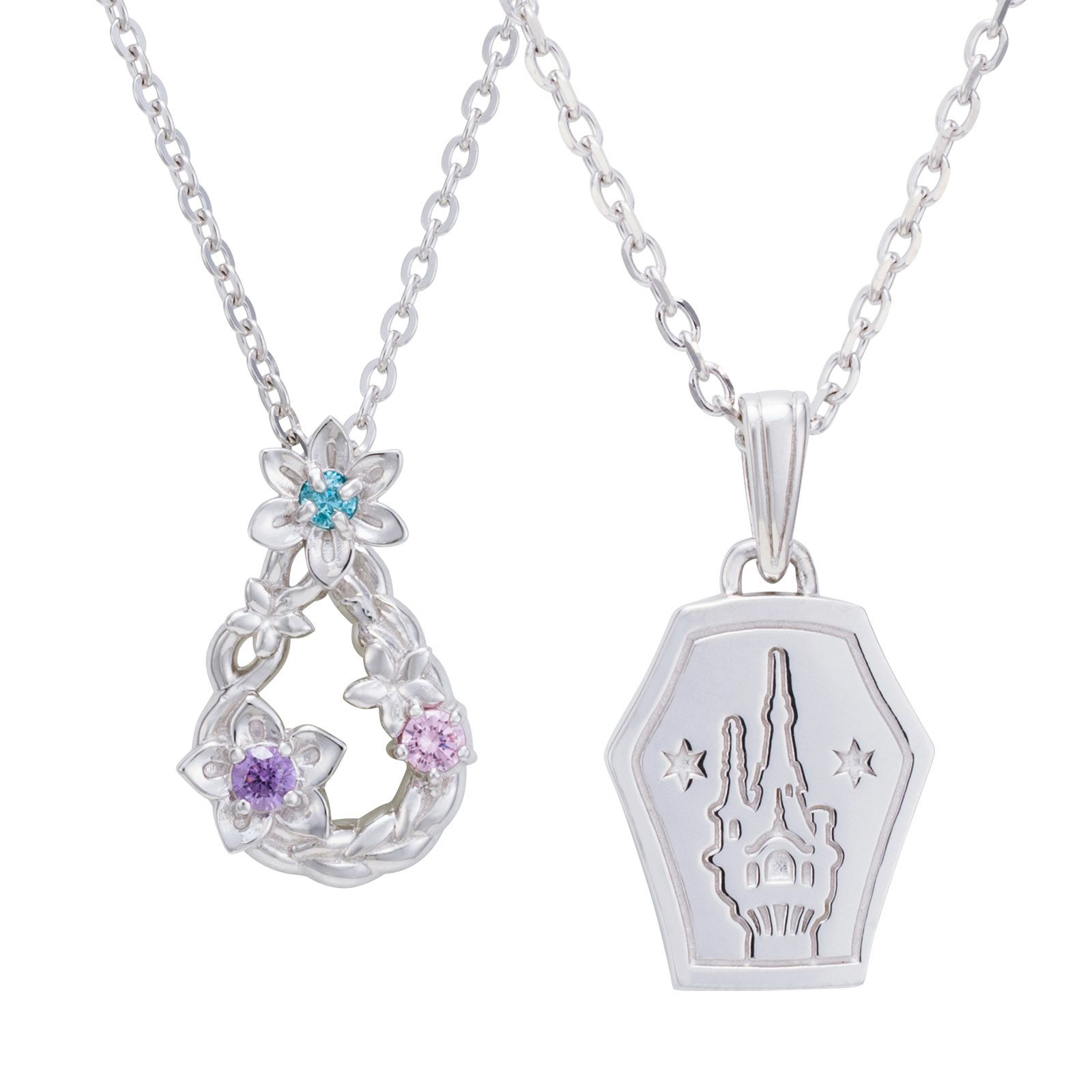 ディズニー 塔の上のラプンツェル ペアネックレス Di802rd Di804rd White Clover