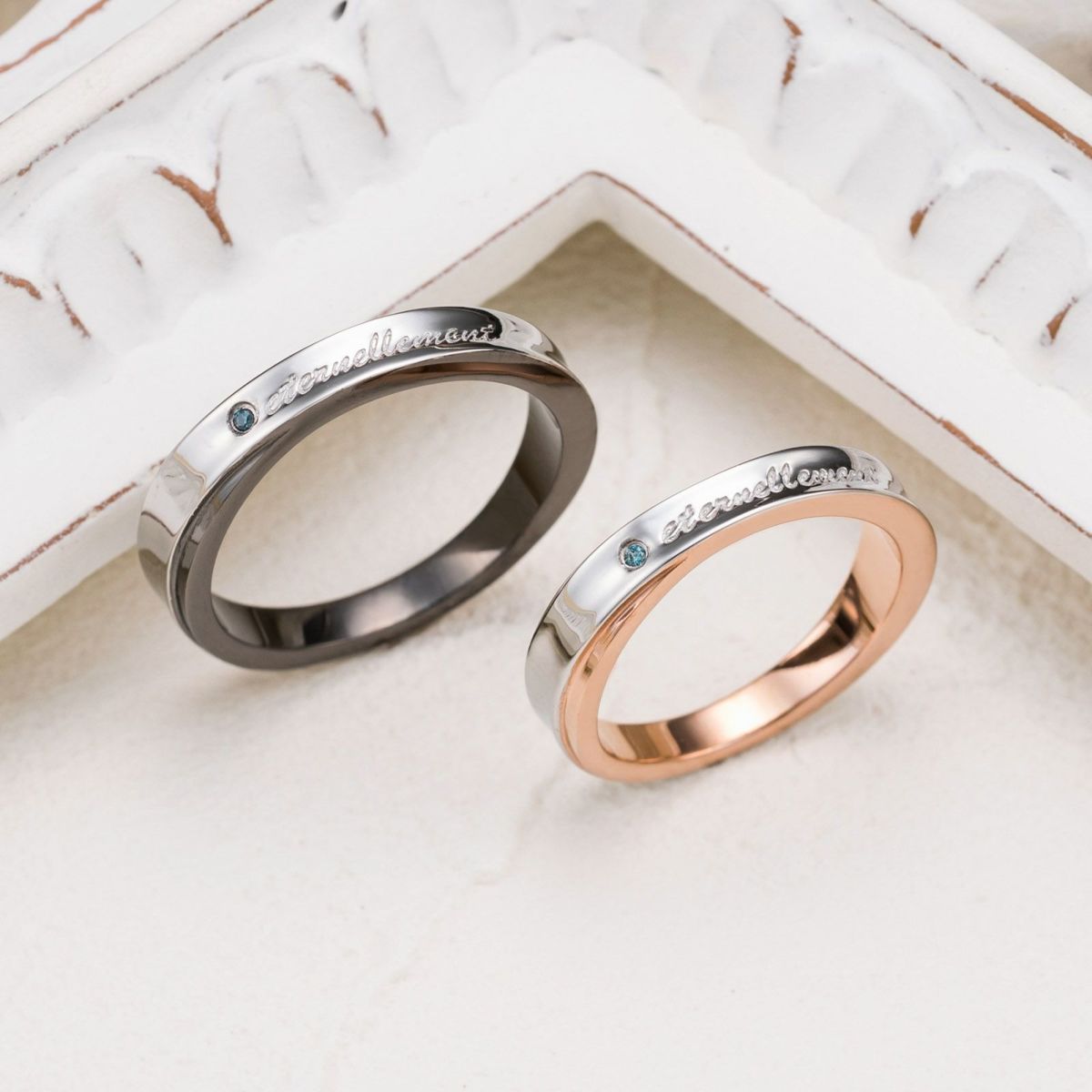 【SALE】ステンレス ペアリング 4SUR057GO&4SUR057BK