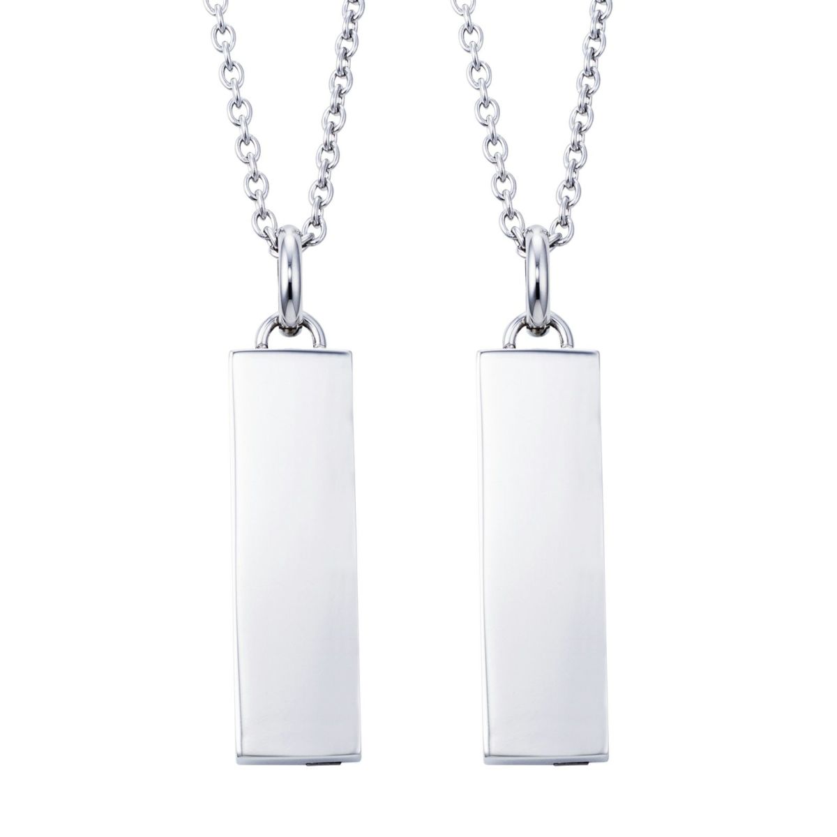 ペアネックレス 刻印可能 誕生月カラーキュービック シェル アレルギーフリー サージカルステンレス316L ホワイト＆ブラック 4SUP203WH&4SUP203BK