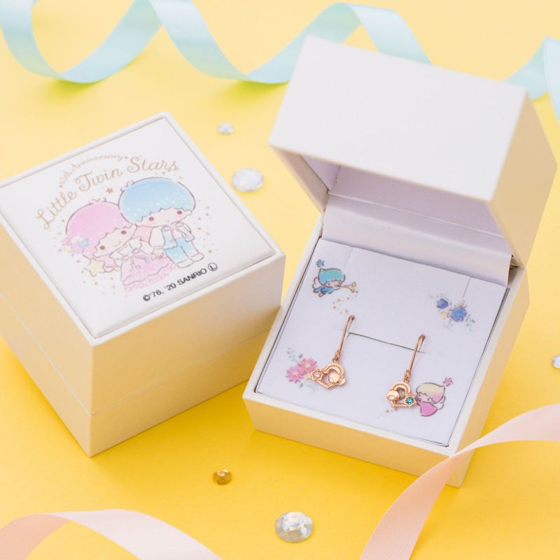 希少、レア、早い者勝ち、リトルTWINスターズセット リトルツインスターズ 45周年 サンリオ｜ピアス 両耳用 シルバー