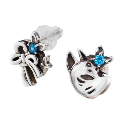 【コラボ/希少！/極美品】バカラ イヤリング 両耳 シルバー 925 ブルー 五等分の花嫁 三玖｜ピアス 両耳用 シルバー GTH-P003｜white clover