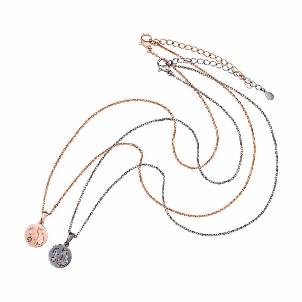 シルバー ペアネックレス WSPD857PG&WSPD857BK