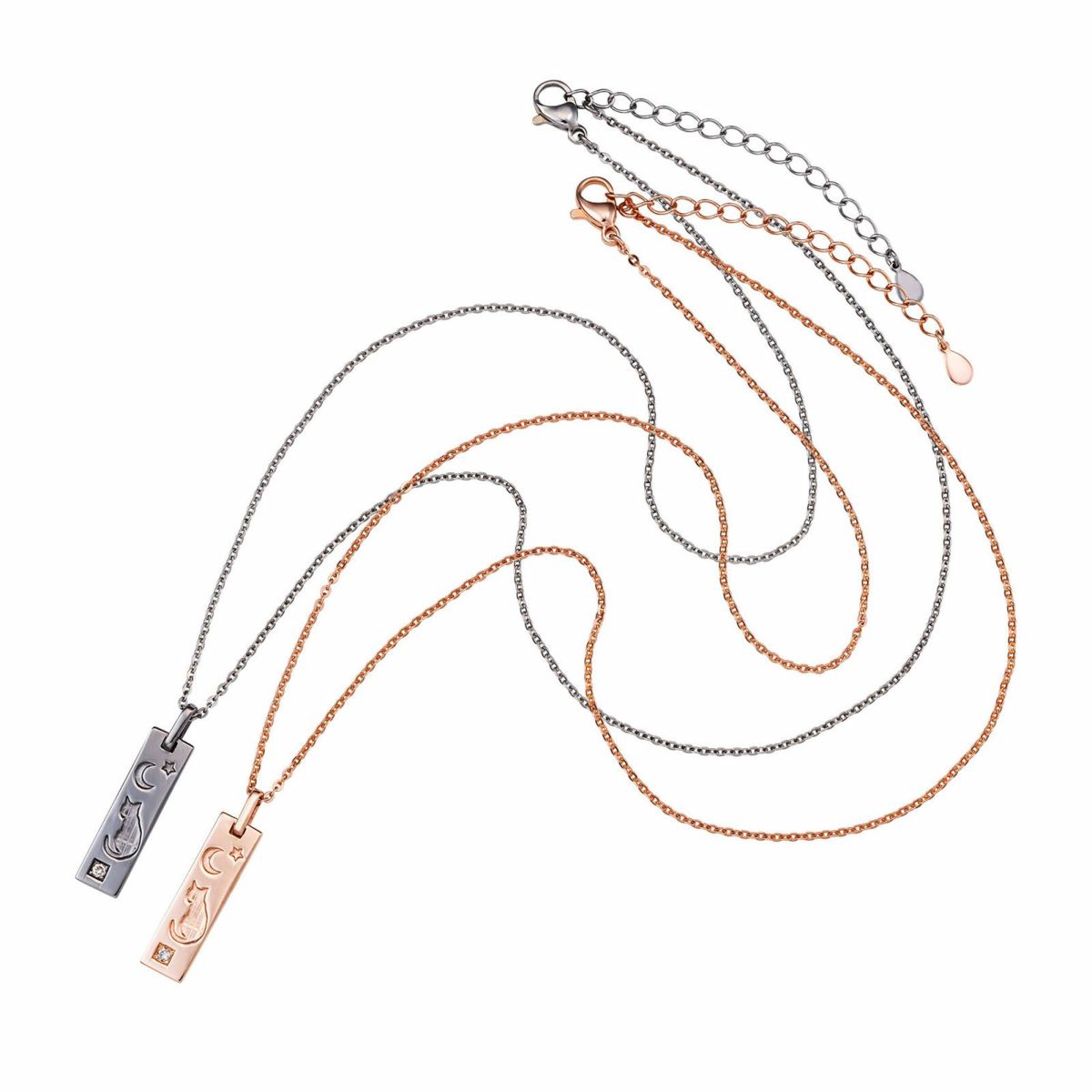 シルバー ペアネックレス WSPD858PG&WSPD858BK