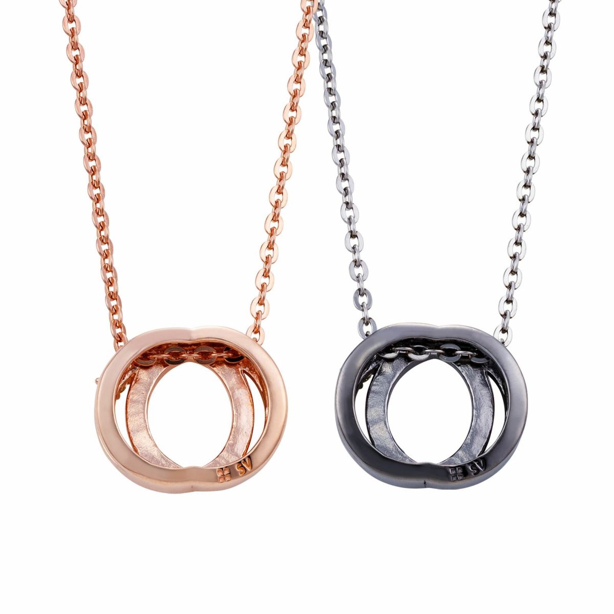 シルバー ペアネックレス WSPD863PG&WSPD863BK