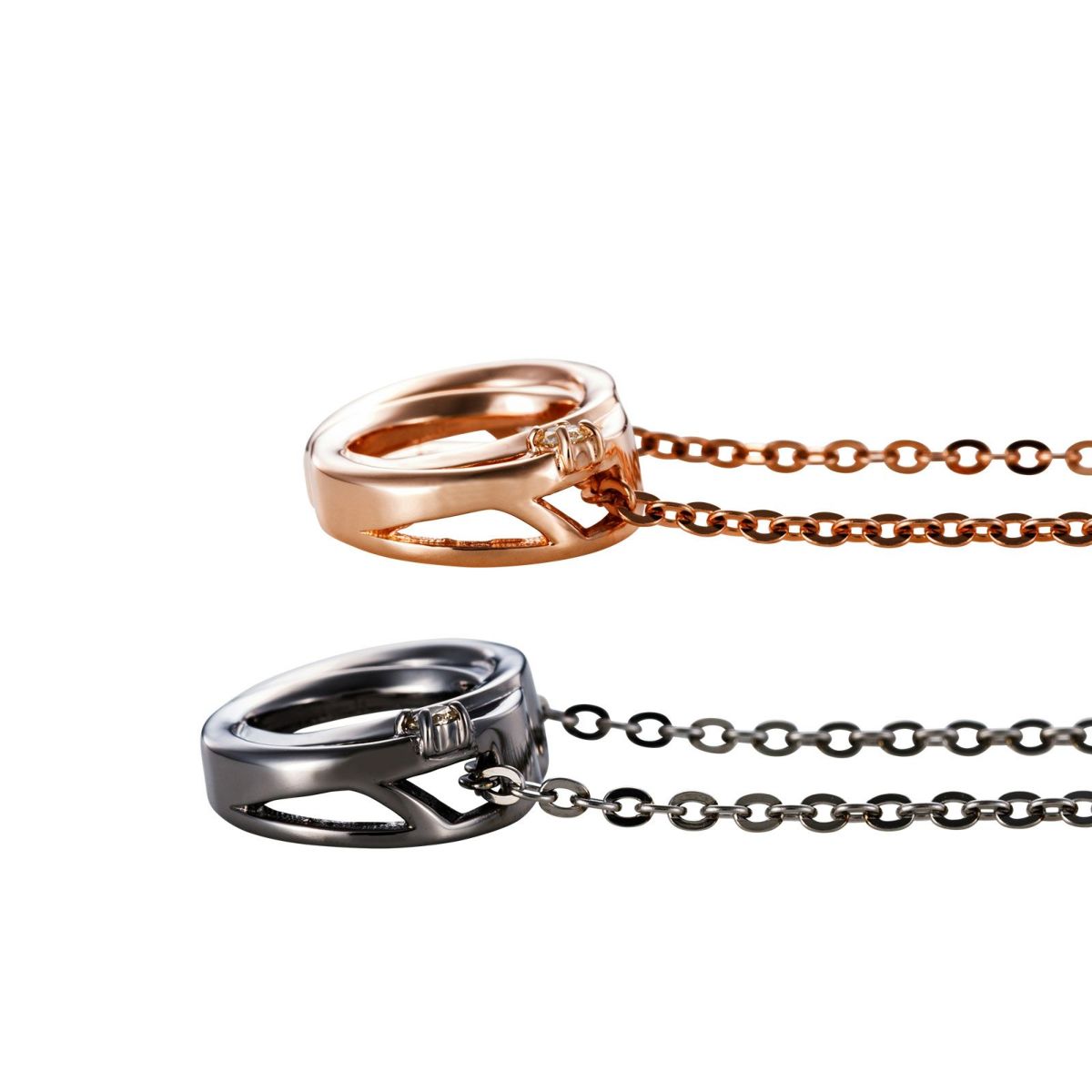 シルバー ペアネックレス WSPD863PG&WSPD863BK