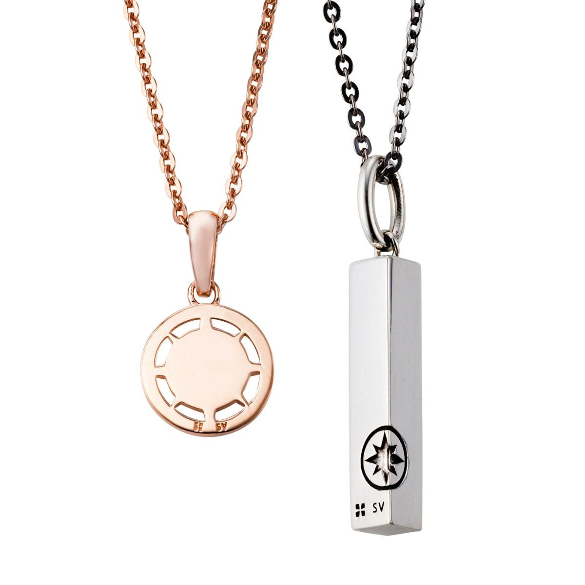 シルバー ペアネックレス WSPD865PG&WSPD866SV