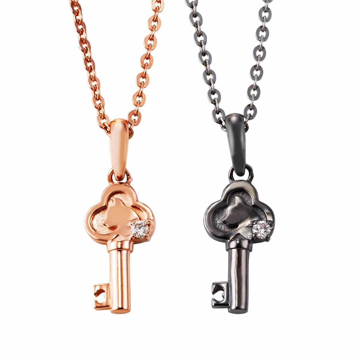 シルバー ペアネックレス WSPD867PG&WSPD867BK