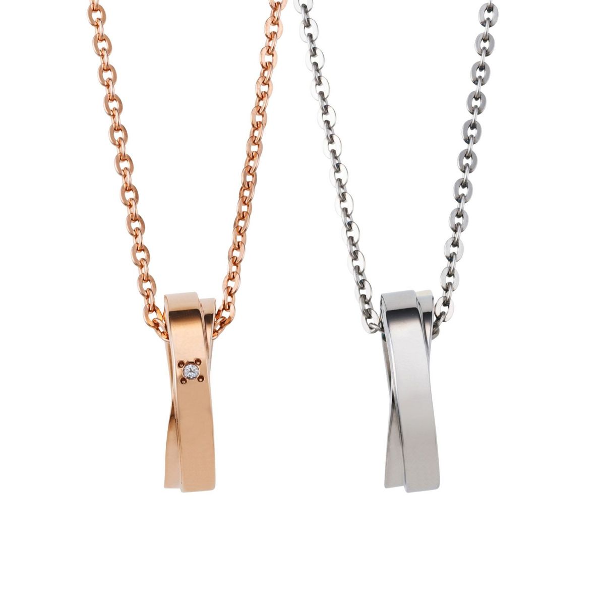 ステンレス ペアネックレス クロス 4SUP097GO&4SUP098SV