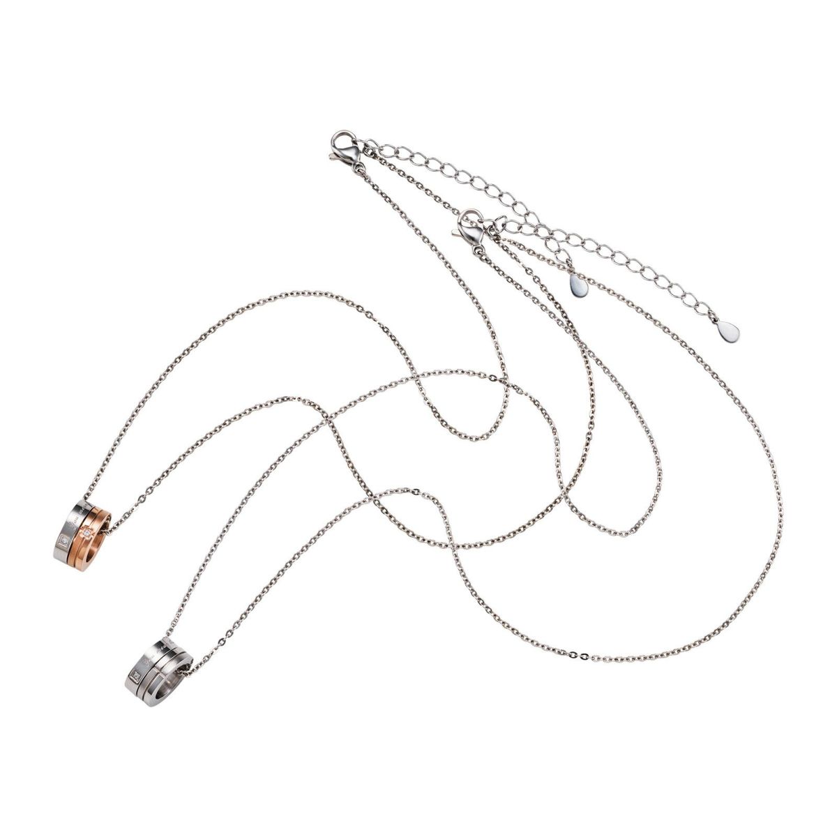 ステンレス ペアネックレス メッセージ クロス 4SUP101GO&4SUP101SV