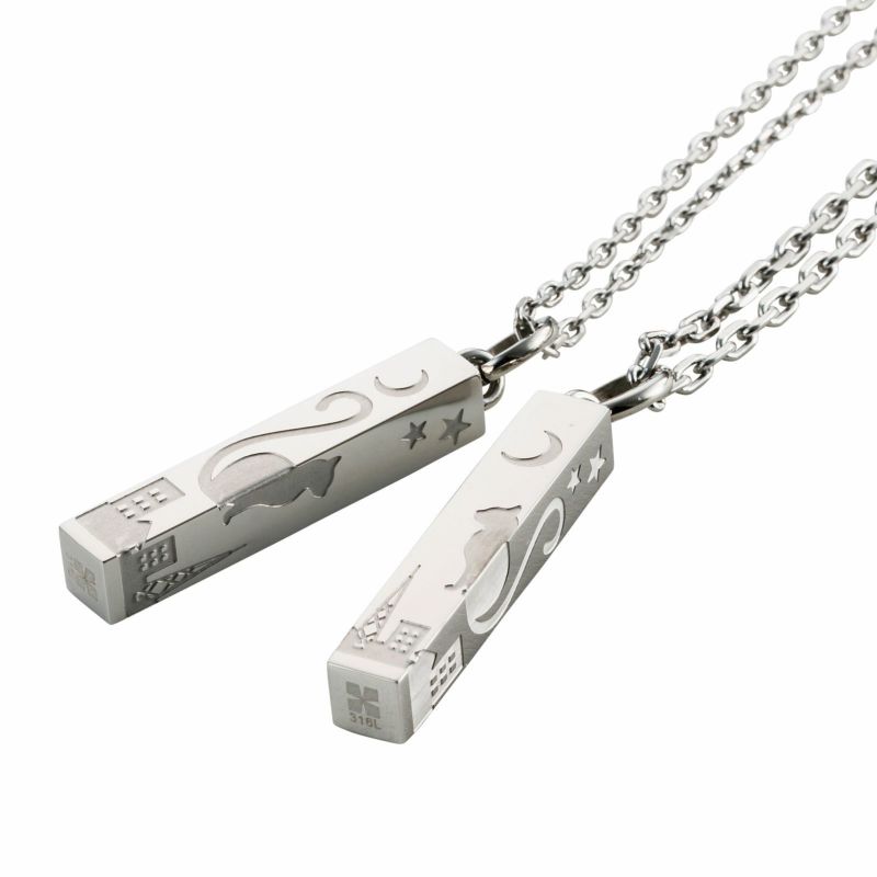 ペアネックレス ステンレス 猫 ねこ ネコ 4SUP105SV&4SUP106SV