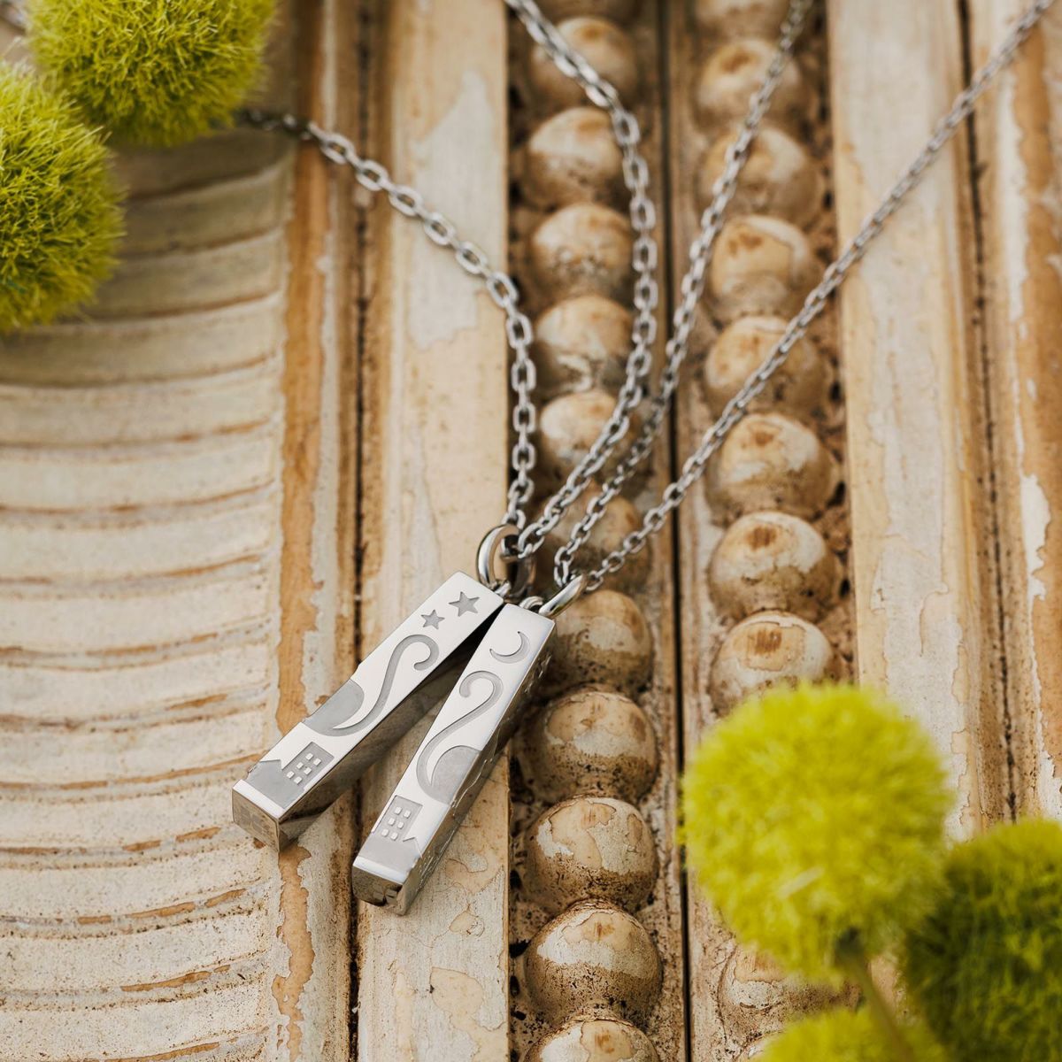 ステンレス 猫 ペアネックレス 4SUP105SV&4SUP106SV