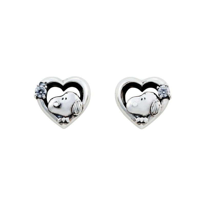 スヌーピー PEANUTS｜ピアス 両耳用 シルバー PNT-P001SV｜white