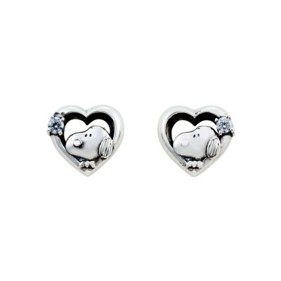 スヌーピー PEANUTS｜ピアス 両耳用シルバー PNT-P005RD｜white