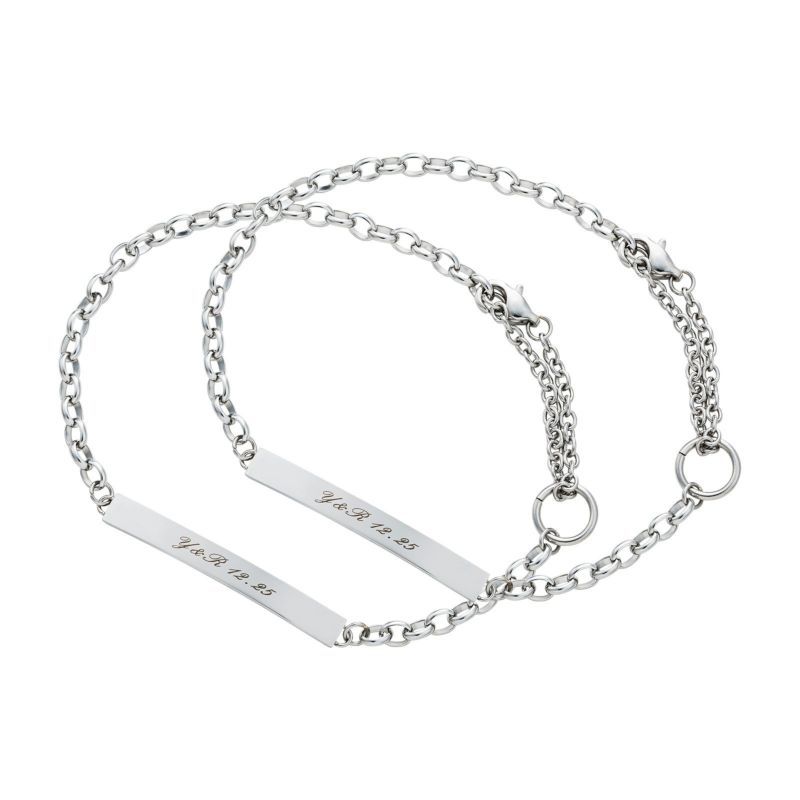 ペアブレスレット ステンレス 4SBR054SV&4SBR054SV｜white clover